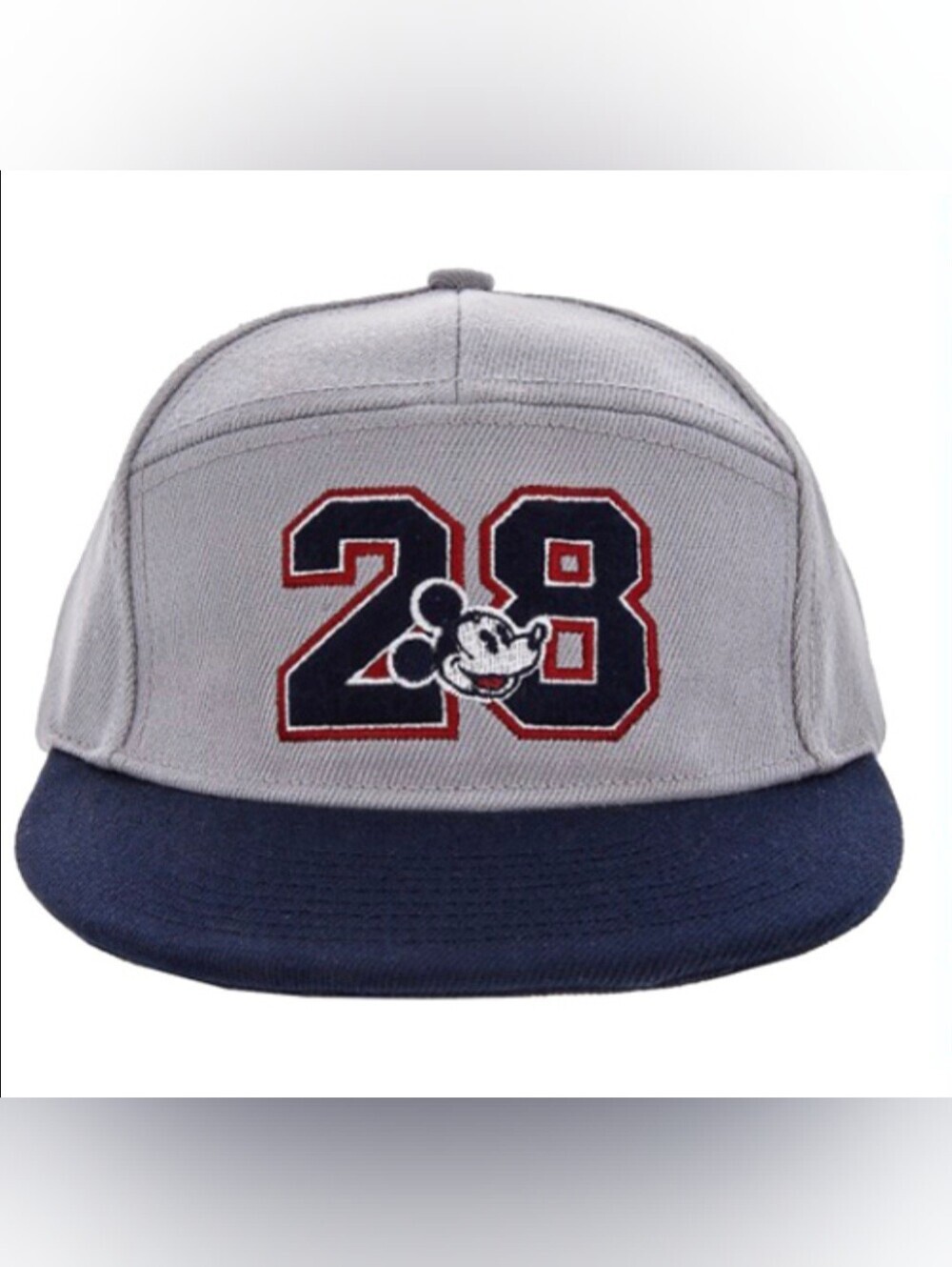 Disney Parks Mickey Mouse 28 Youth Kids Hat Snapback Baseball Cap Vacation Grey